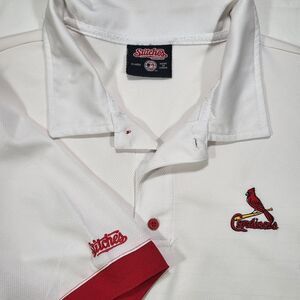 St. Louis Cardinals Men's XL Stitches White Red Trim‎ Polo